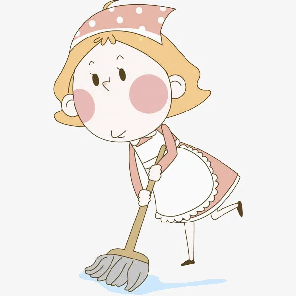 拖地的女孩免抠