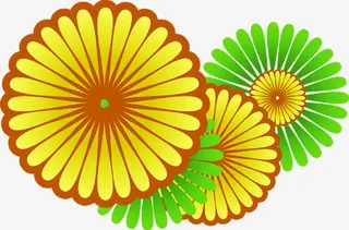 彩色卡通设计春天花朵免抠