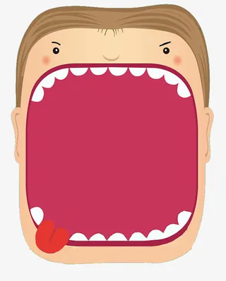 扁平手绘合成张嘴的人物造型免抠