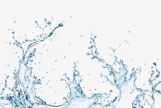 蓝色动感水浪飞溅水珠免抠