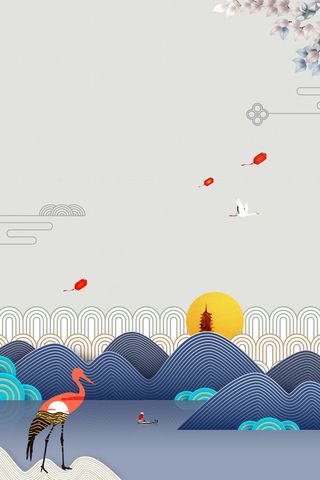 清明节背景素材高清卡通手绘背景