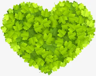 春天清新爱心植物免抠