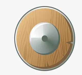 矢量木制盾牌素材免抠