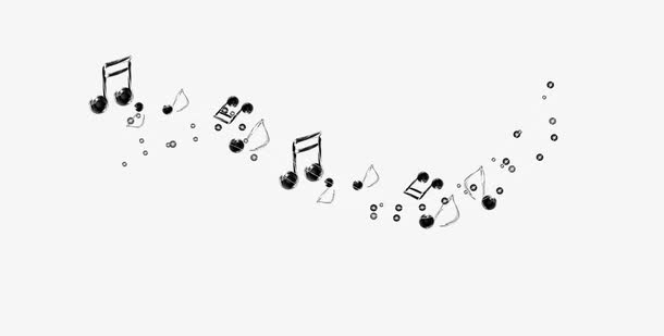 清新简约音符条纹装饰图案免抠