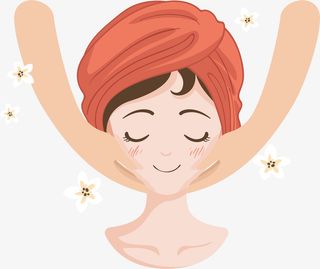 卡通面部护理按摩素材免抠