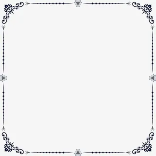 蓝色花纹边框免抠