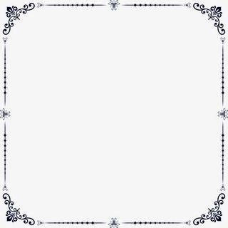 蓝色花纹边框免抠