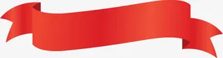 矢量手绘红色条幅免抠