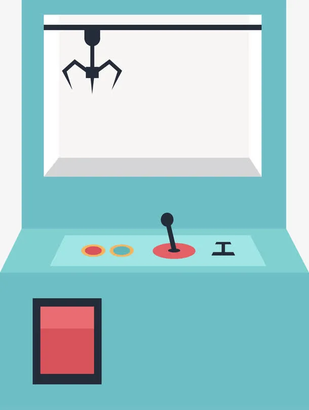 淡蓝色抓娃娃机免抠