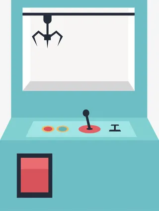 淡蓝色抓娃娃机免抠