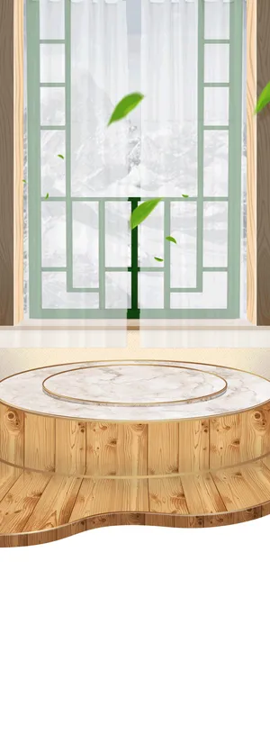 木质与玉展示台免抠