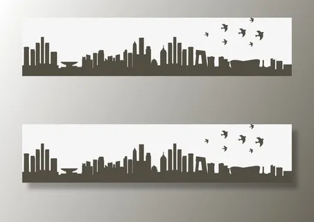 矢量城市建筑剪影免抠