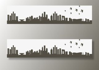 矢量城市建筑剪影免抠