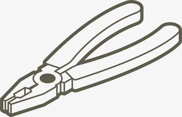 手绘矢量老虎钳子配件免抠