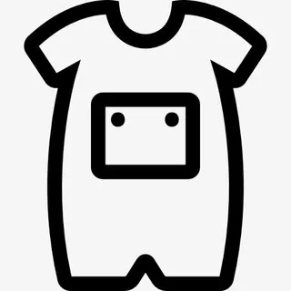 婴儿套装与前口袋轮廓图标免抠