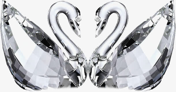 灰色钻石天鹅装饰免抠