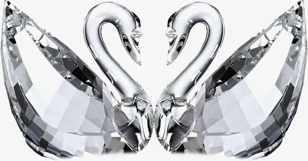 灰色钻石天鹅装饰免抠