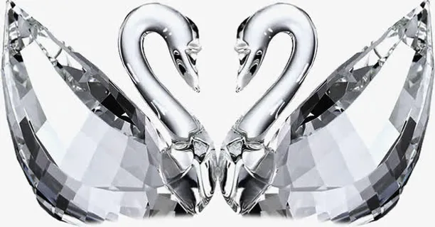 灰色钻石天鹅装饰免抠