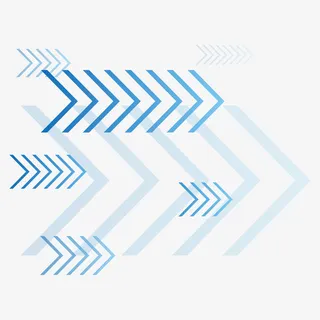 蓝色半透明科技向右箭头免抠