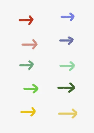 手绘彩色矢量箭头免抠
