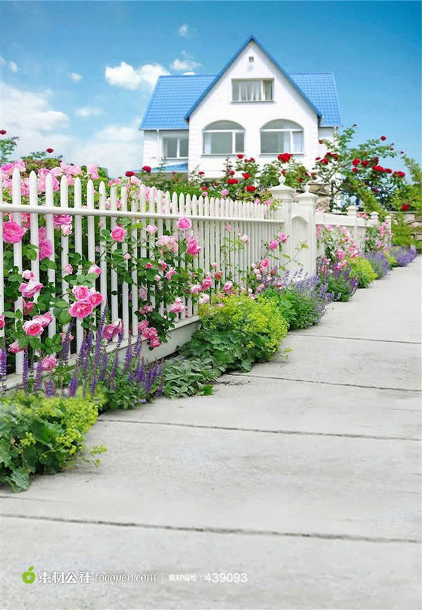 玫瑰花园跟童话里的城堡免抠