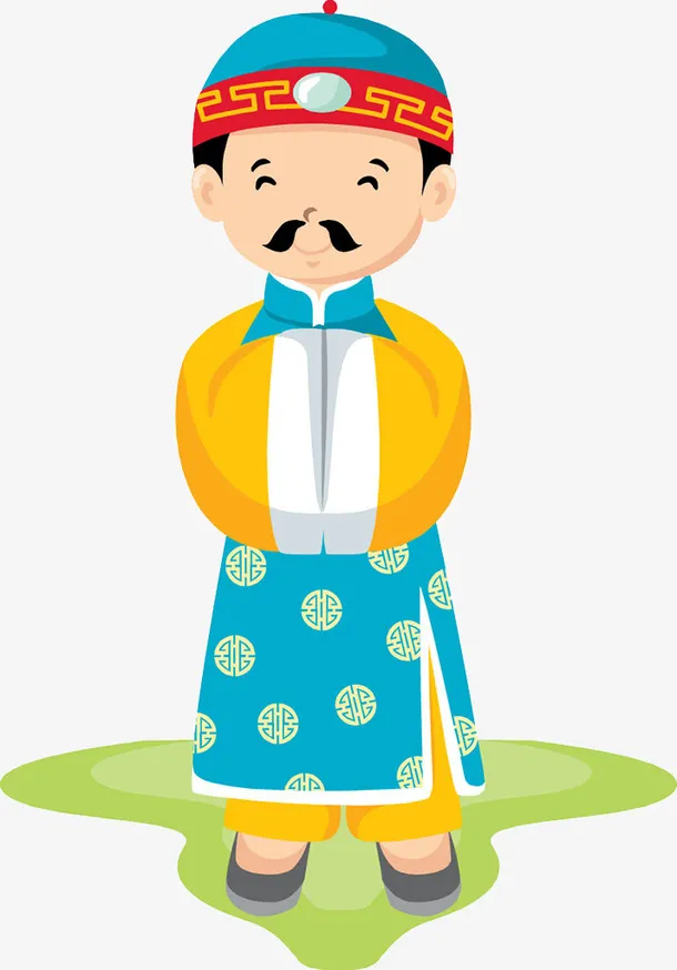 手绘水彩古代商人免抠图免抠