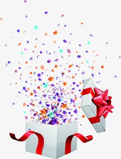 礼盒惊喜买就送烟花免抠漂浮其他元素