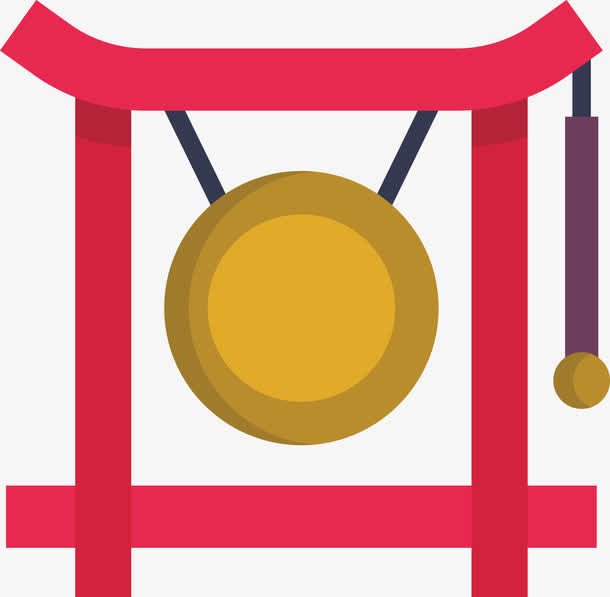 一个中国传统铜锣免抠