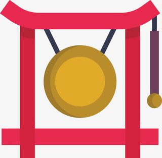 一个中国传统铜锣免抠