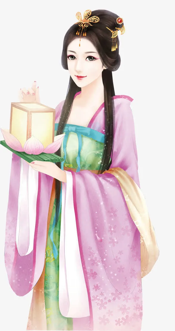 灯笼女子古风立绘免抠