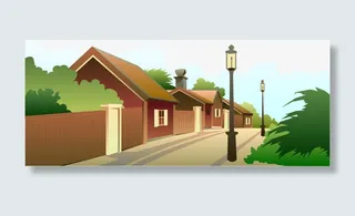 矢量乡村建筑免抠