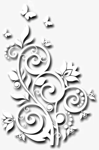 白色的花纹免抠