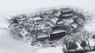 古风水墨中式庭院免抠