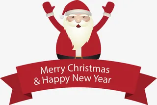 矢量手绘圣诞老人标签免抠