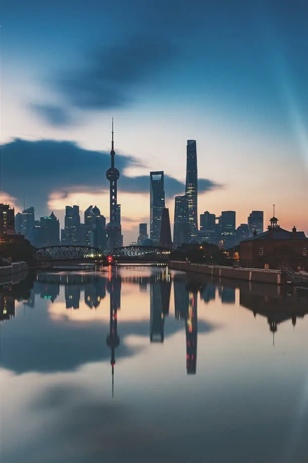 上海浦东黄昏夜色免抠