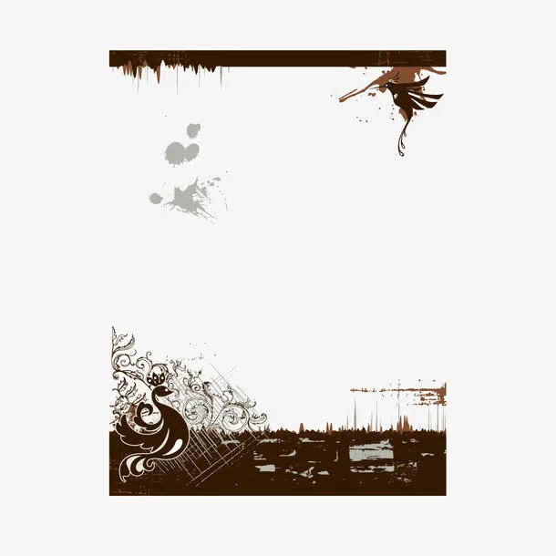 做旧边框矢量图片免抠