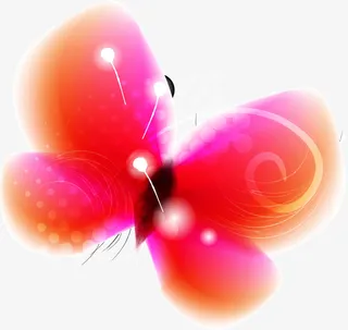 唯美红色蝴蝶免抠