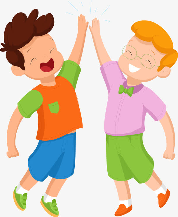 击掌欢呼的男孩免抠