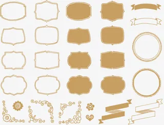 复古欧式边角花纹矢量素材免抠