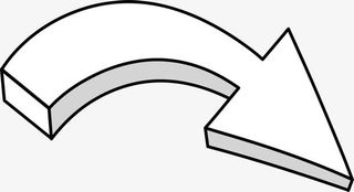 手绘白色箭头免抠