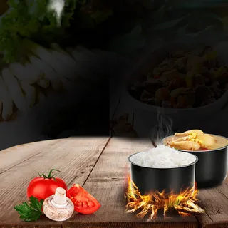 木板电饭煲黑色PSD分层主图背景素材高清