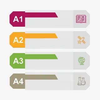 四个多边形PPT装饰图案免抠