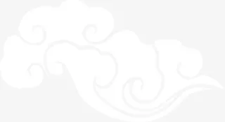 白色简约线条流云祥云图案中国风免抠