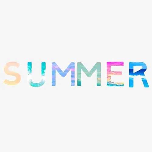 夏季英文艺术字免抠
