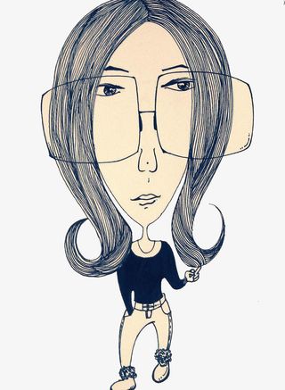 大头眼镜框架女孩免抠