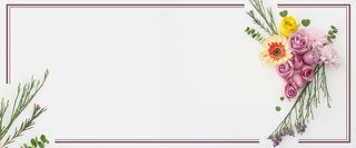 鲜花简约灰色banner高清