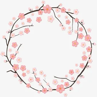 矢量装饰鲜花花环素材免抠