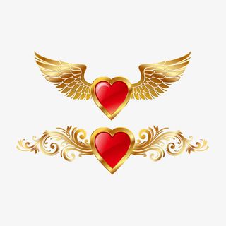 矢量立体天使爱心免抠