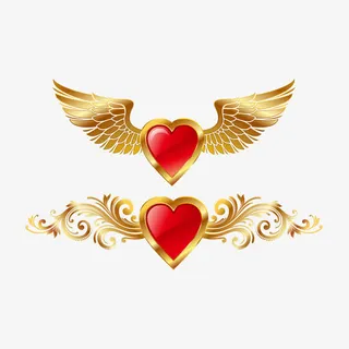 矢量立体天使爱心免抠