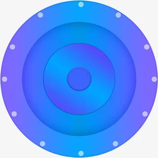 紫色卡通音乐光盘免抠